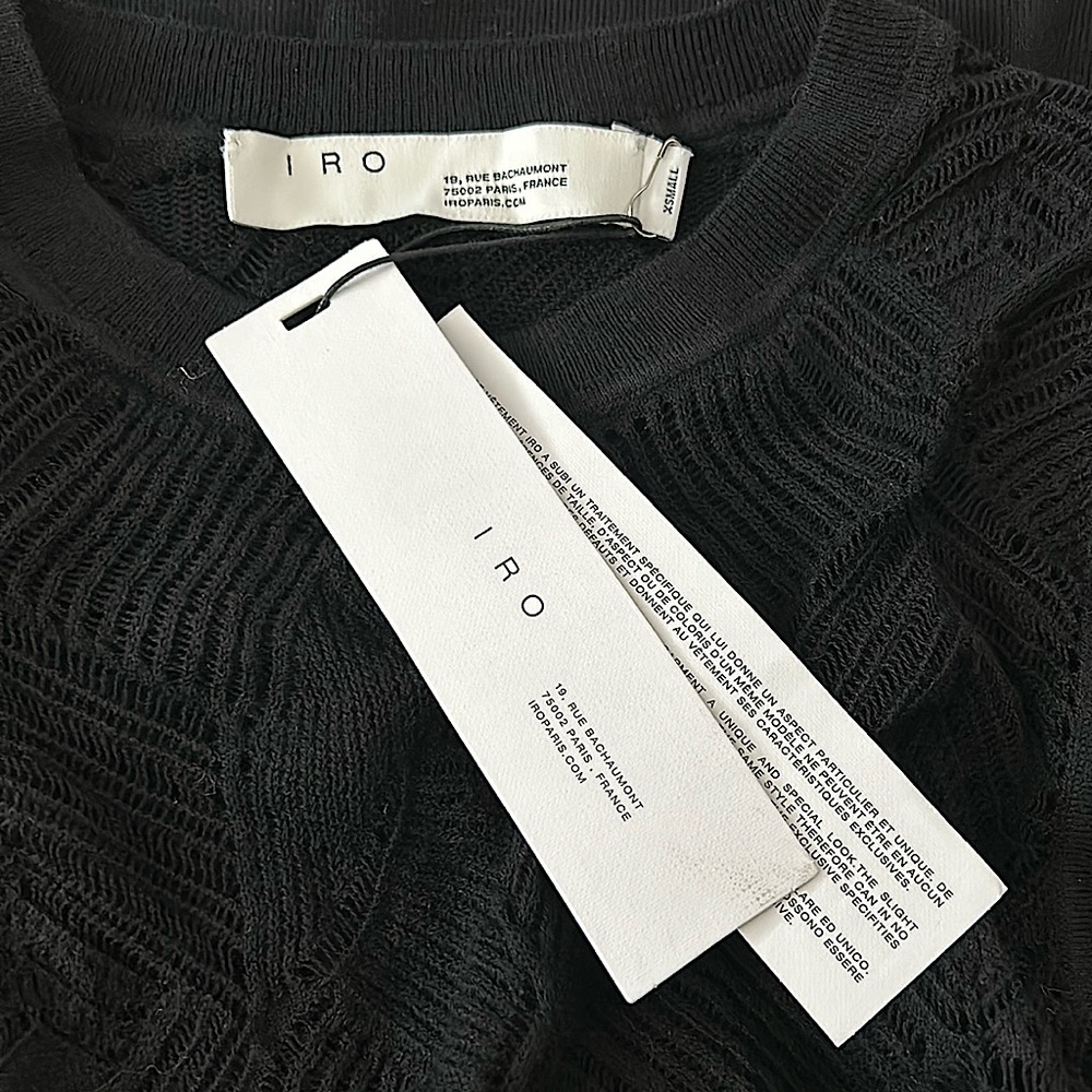 IRO NWT Chic Black Vigil Knit Vest Shirt Top **Size XS** 🌺🌺 - Picture 4 of 4